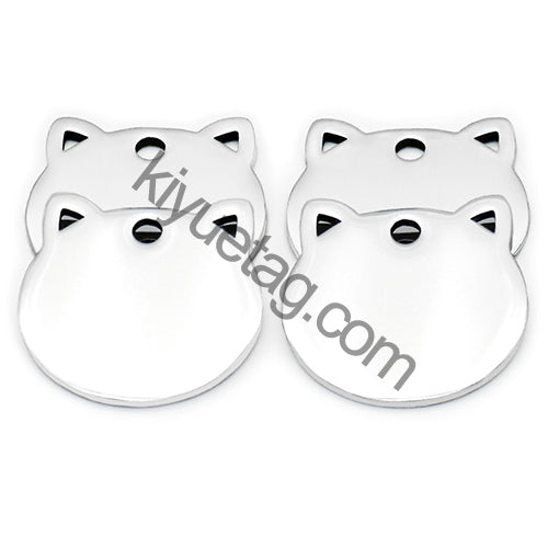 100PCS Personalized Customizable Pet Stainless Steel Tag Laser Engraving Anti-Lost ID Tag Cat Collar Pendant Accessories