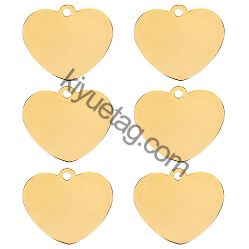 Wholesale 100 Pieces Heart ID Tag Personalized Engraving Custom Dog Identity Cat Lanyard Accessories Stainless Steel Pendant