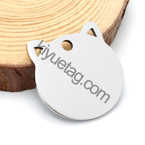 100PCS Personalized Customizable Pet Stainless Steel Tag Laser Engraving Anti-Lost ID Tag Cat Collar Pendant Accessories