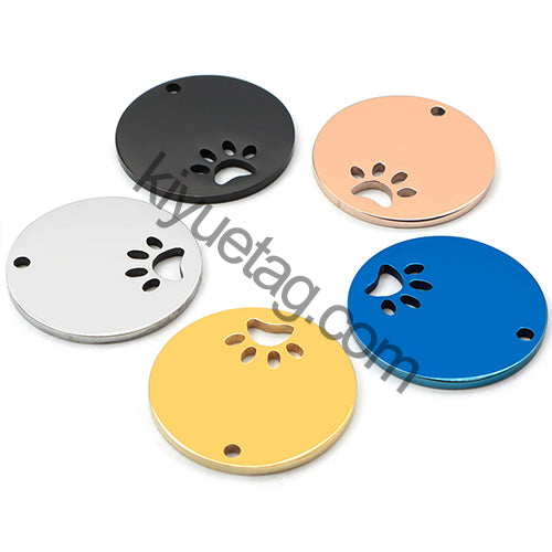 100PCS Personalized Pet ID Tag Customized Stainless Steel Engravable Cat Address Anti-Loss Dog Halter Collar Pendant Necklace