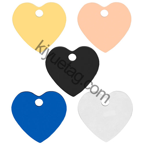 100Pcs Personalized Pet Dog ID Tag Blank Stainless Steel Heart Charm Laser Pendant Engravable Jewelry Plate Gift Souvenir