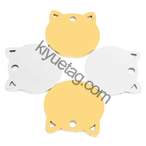 100PCS Personalized Customizable Pet Stainless Steel Tag Laser Engraving Anti-Lost ID Tag Cat Collar Pendant Accessories