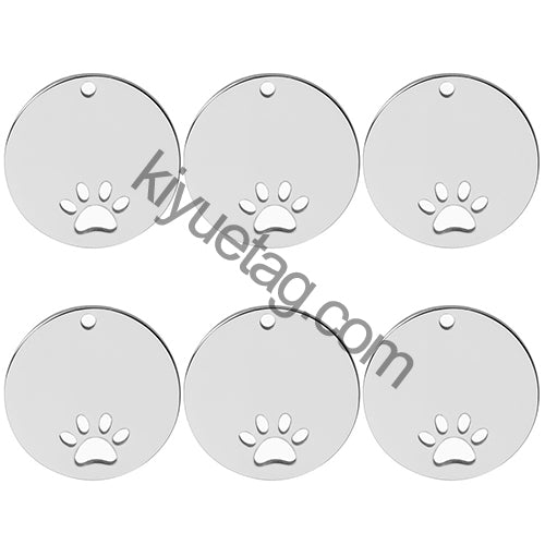 100PCS Personalized Pet ID Tag Customized Stainless Steel Engravable Cat Address Anti-Loss Dog Halter Collar Pendant Necklace