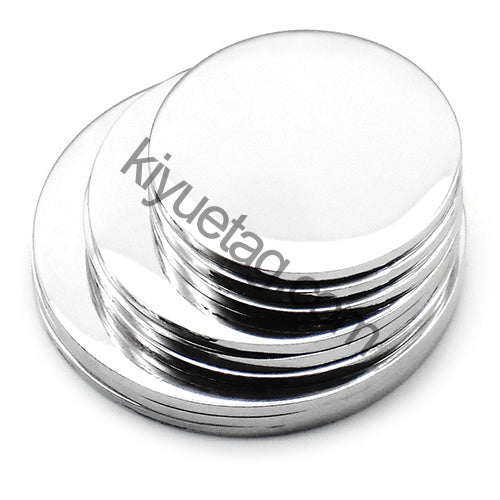 100Pcs Stainless Steel Dog Tag Mirror Polished 25-30-35mm Disc Round PET Plate Personalized Bracelet Necklace Jewelry Charm
