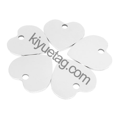 100Pcs Personalized Pet Dog ID Tag Blank Stainless Steel Heart Charm Laser Pendant Engravable Jewelry Plate Gift Souvenir