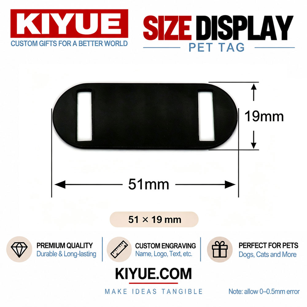 Oval Aluminum Collar Nameplates – Wholesale Blank ID Plates