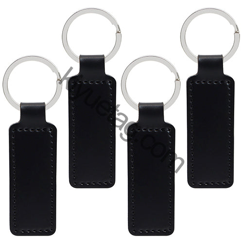 Wholesale 100/50Pcs Bright PU Leather Keychain Dog ID Tags NamePlate Car Gift Pendant PU Key Chain
