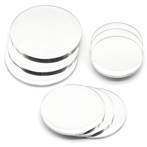 100Pcs Stainless Steel Dog Tag Mirror Polished 25-30-35mm Disc Round PET Plate Personalized Bracelet Necklace Jewelry Charm
