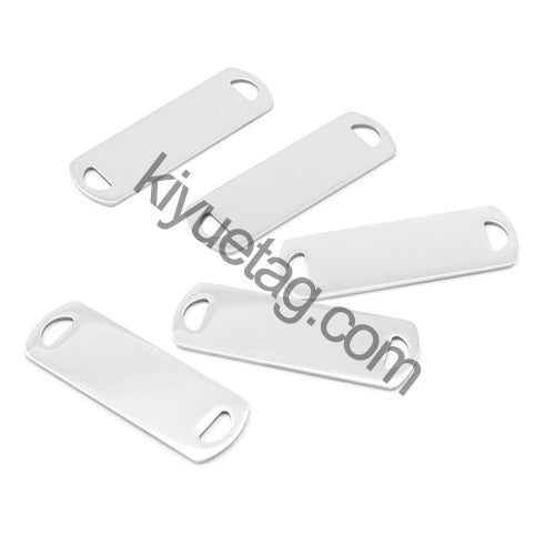 100Pcs Custom Accessories Pet Dog Stainless Steel Blank Tag Personalized Engravable Nameplate Rectangle Charm Pendant Necklace