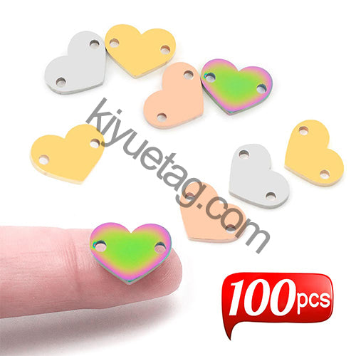 Wholesale 100Pcs Stainless Steel Love Pendants Blank Metal Pet Dog Tag Charms Necklace Bracelets Jewelry Making Accessories