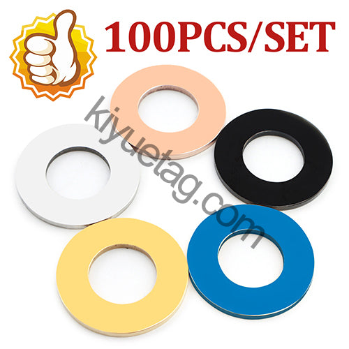 Custom 100Pcs Dog Plate Personalized Round Pet Id Cat Tag Glossy Stainless Steel Engraved Nameplate Collar Accessories