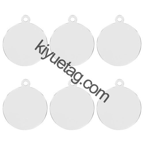 100Pcs Personalized Dog Round Stainless Steel Tag Name Plate Customized Cat Puppy Nameplate Cat Collar Accessories Wholesale