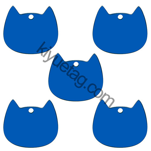 100Pcs Cat Id Tag Face Shape Lovey Pendant Collar Accessories Stainless Steel Dog Name Blank Metal Engraved Quality Neck