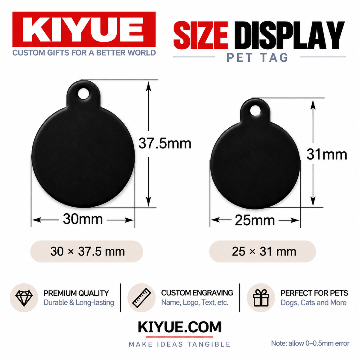 Round Tab Aluminum Pet ID Tags – Wholesale Engraving Blanks