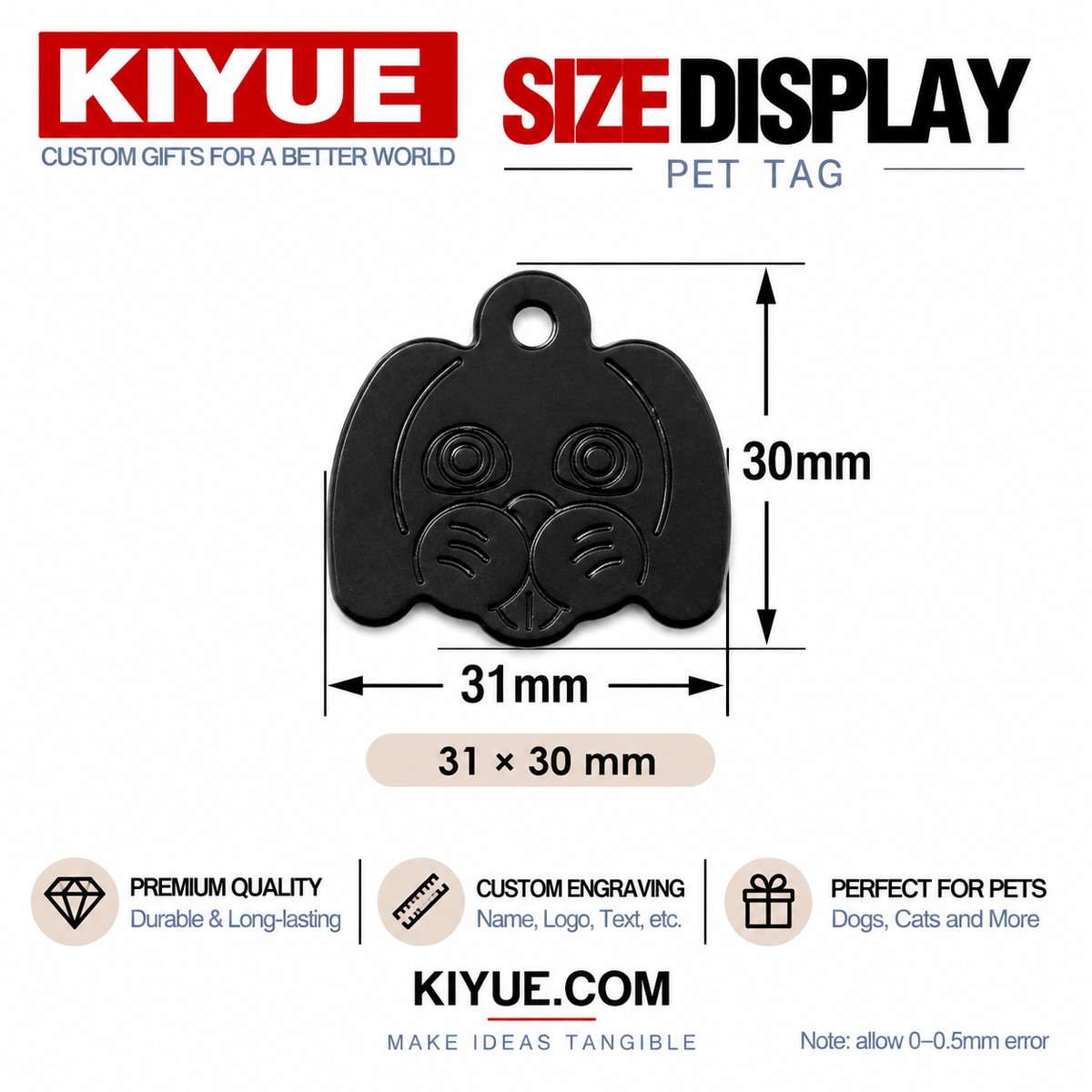 Dog Head Aluminum Pet ID Tags – Wholesale Engraving Blanks
