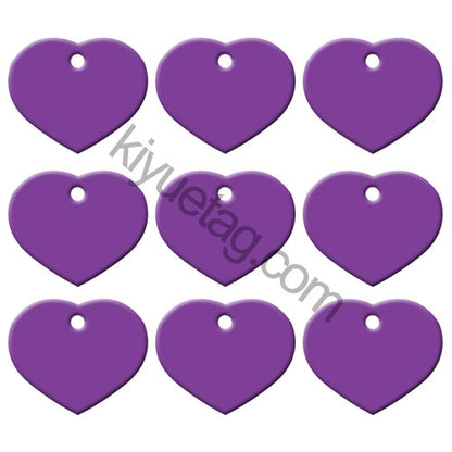 100Pcs/Set Heart Dog ID Tags Aluminum Pendant