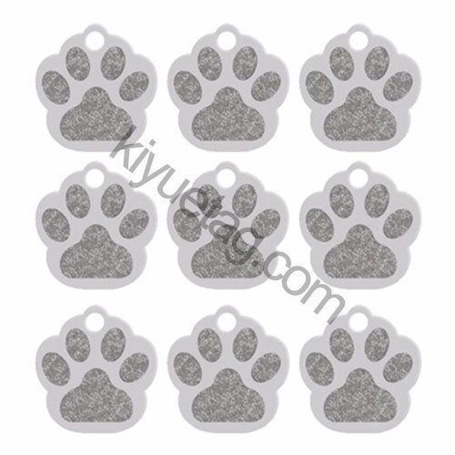 100Pcs/Set PAW Dog ID Tags Aluminum Pendant