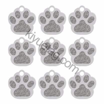 100Pcs/Set PAW Dog ID Tags Aluminum Pendant