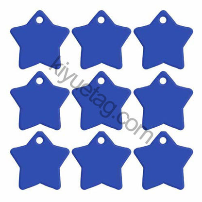 100Pcs/Set Star Dog ID Tags Aluminum Pendant