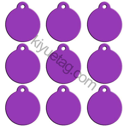 100Pcs/Set Round Dog ID Tags Aluminum Pendant