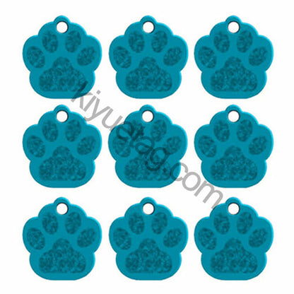 100Pcs/Set PAW Dog ID Tags Aluminum Pendant
