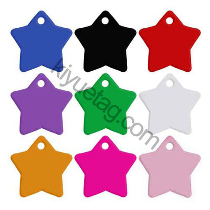 100Pcs/Set Star Dog ID Tags Aluminum Pendant