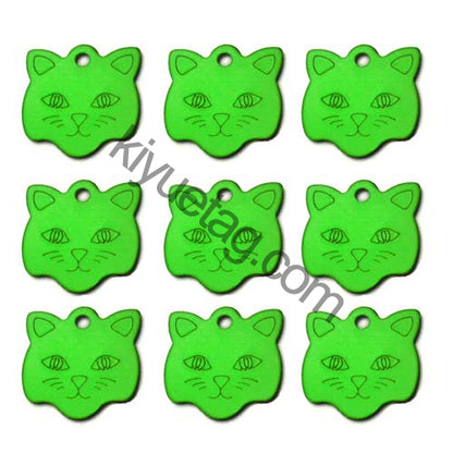 100Pcs/Set Cat Face Dog ID Tags Aluminum Pendant