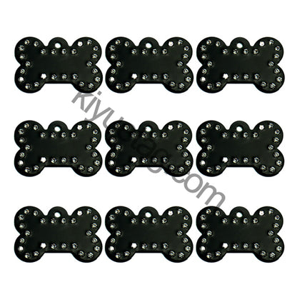 100Pcs/Set Rhinestone Bones Plates Dog ID Tags Aluminum Pendant