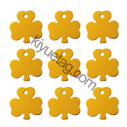 100Pcs/Set Clover Dog ID Tags Aluminum Pendant