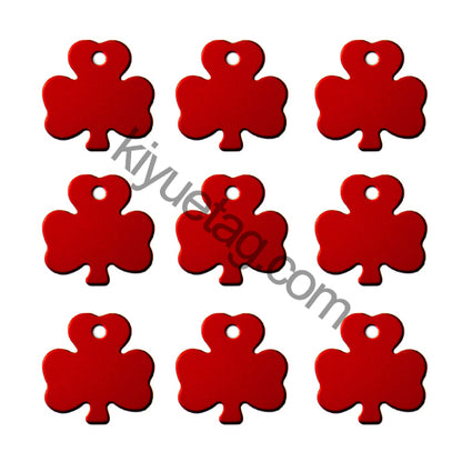 100Pcs/Set Clover Dog ID Tags Aluminum Pendant