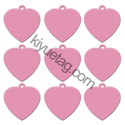 100Pcs/Set Heart Shape Dog ID Tags Aluminum Pendant