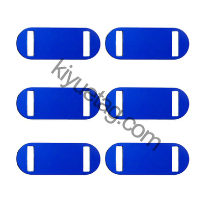 100Pcs/Set Oval Square Holes Dog ID Tags Aluminum Pendant