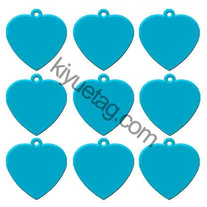 100Pcs/Set Heart Shape Dog ID Tags Aluminum Pendant