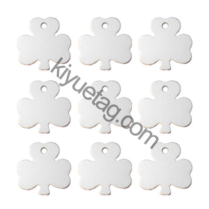 100Pcs/Set Clover Dog ID Tags Aluminum Pendant