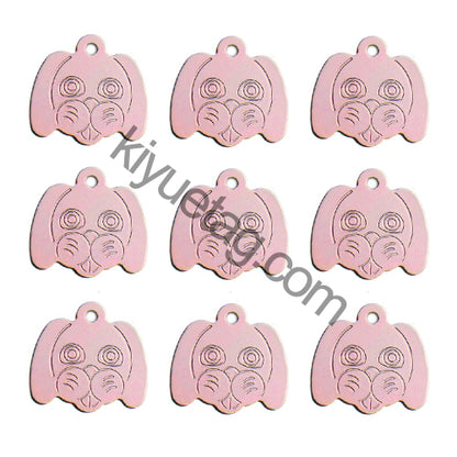 100Pcs/Set Dog Head Dog ID Tags Aluminum Pendant