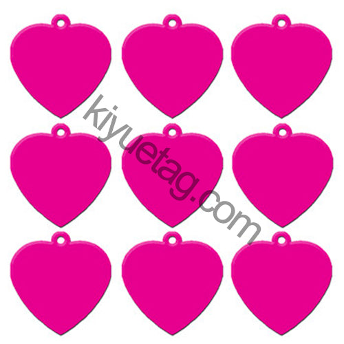 100Pcs/Set Heart Shape Dog ID Tags Aluminum Pendant