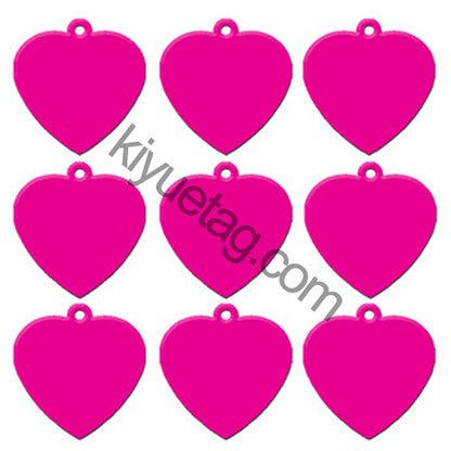 100Pcs/Set Heart Shape Dog ID Tags Aluminum Pendant