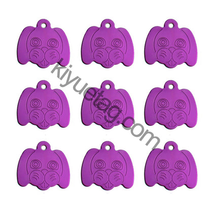 100Pcs/Set Dog Head Dog ID Tags Aluminum Pendant