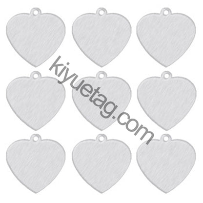100Pcs/Set Heart Shape Dog ID Tags Aluminum Pendant