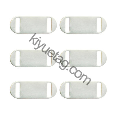 100Pcs/Set Oval Square Holes Dog ID Tags Aluminum Pendant