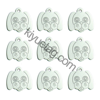 100Pcs/Set Dog Head Dog ID Tags Aluminum Pendant