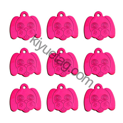 100Pcs/Set Dog Head Dog ID Tags Aluminum Pendant