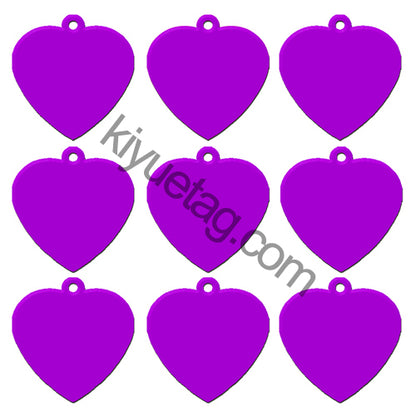 100Pcs/Set Heart Shape Dog ID Tags Aluminum Pendant