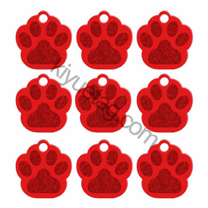 100Pcs/Set PAW Dog ID Tags Aluminum Pendant