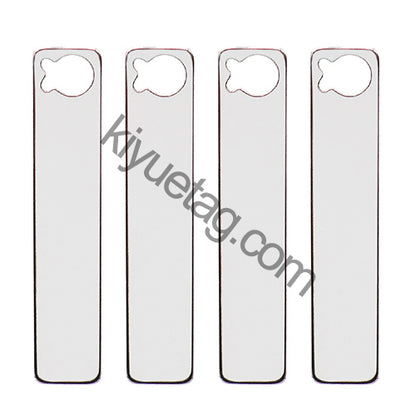 100Pcs Pet Dog Stainless Steel Rectangle Metal Blank Tag Memorial Pendant Necklace Jewelry Makings