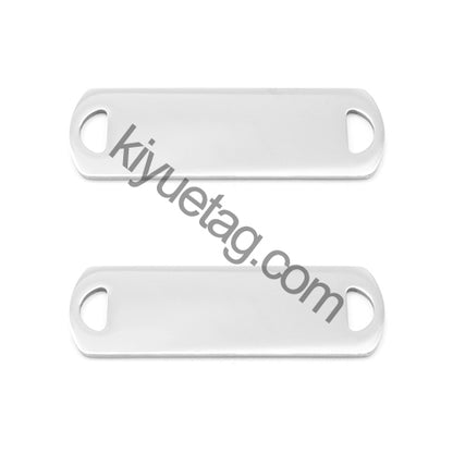 100Pcs Custom Accessories Pet Dog Stainless Steel Blank Tag Personalized Engravable Nameplate Rectangle Charm Pendant Necklace