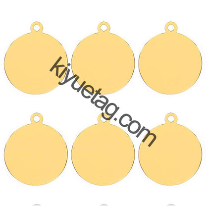 100Pcs Personalized Dog Round Stainless Steel Tag Name Plate Customized Cat Puppy Nameplate Cat Collar Accessories Wholesale