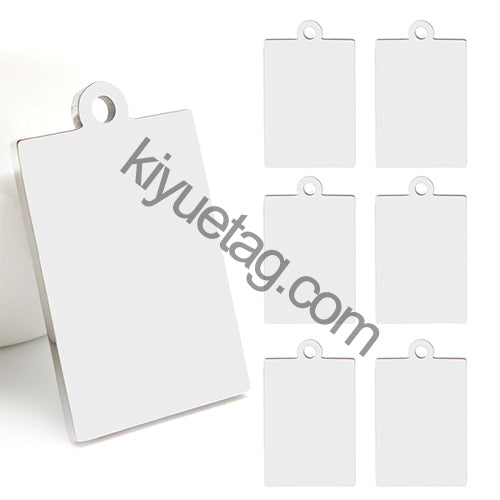 100pcs Wholesale Rectangle Stainless Steel ID Blank Dog Tags Pendant Necklace Jewelry Keyring Cat Collar Accessories