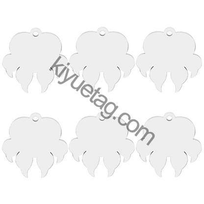 100Pcs/Set 100Pcs Dog Paw ID Tag Personalized  Shape Stainless Steel Jewelry Pendant DIY Necklace Keyring Accessories