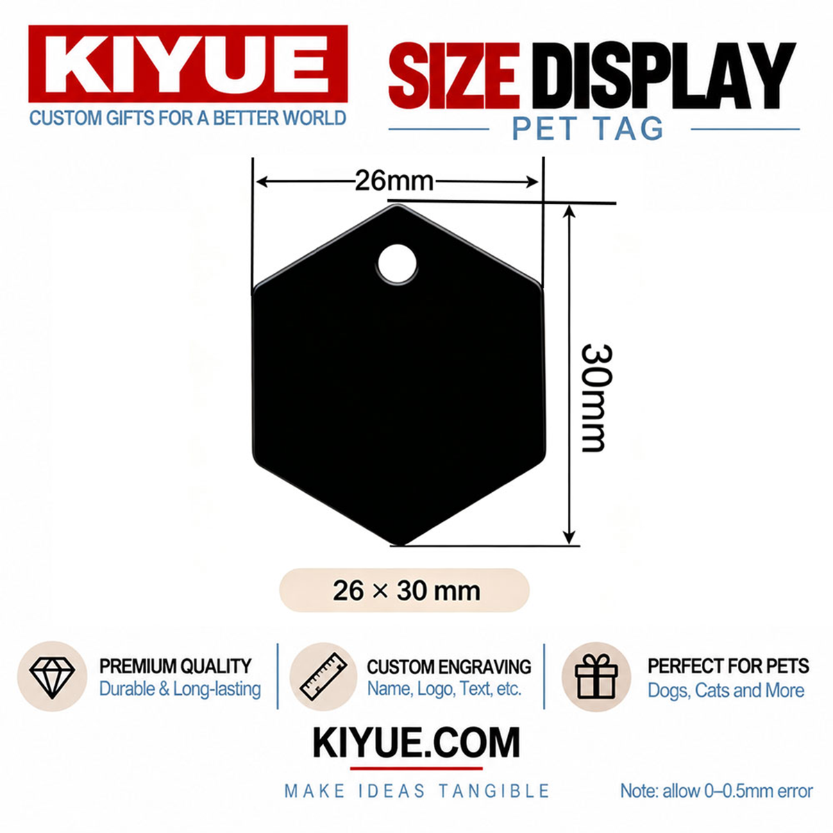 Hexagon Aluminum ID Tags – Wholesale Engraving Blanks